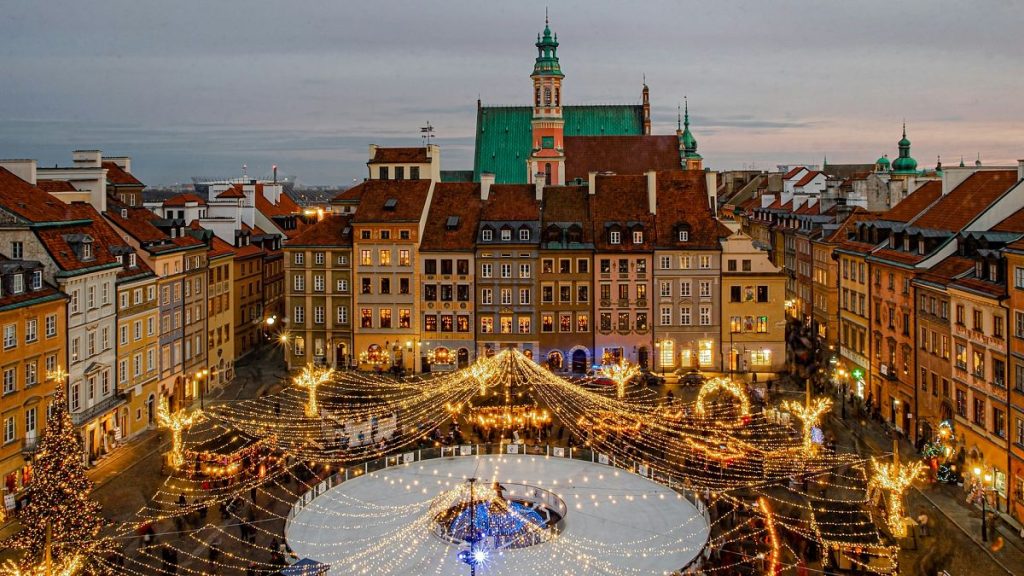 Warsaw Old Town, where Safestay has hostels