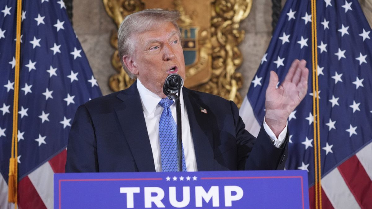 President-elect Donald Trump speaks at a news conference at Mar-a-Lago, Monday, 16 December 2024, in Palm Beach, Florida