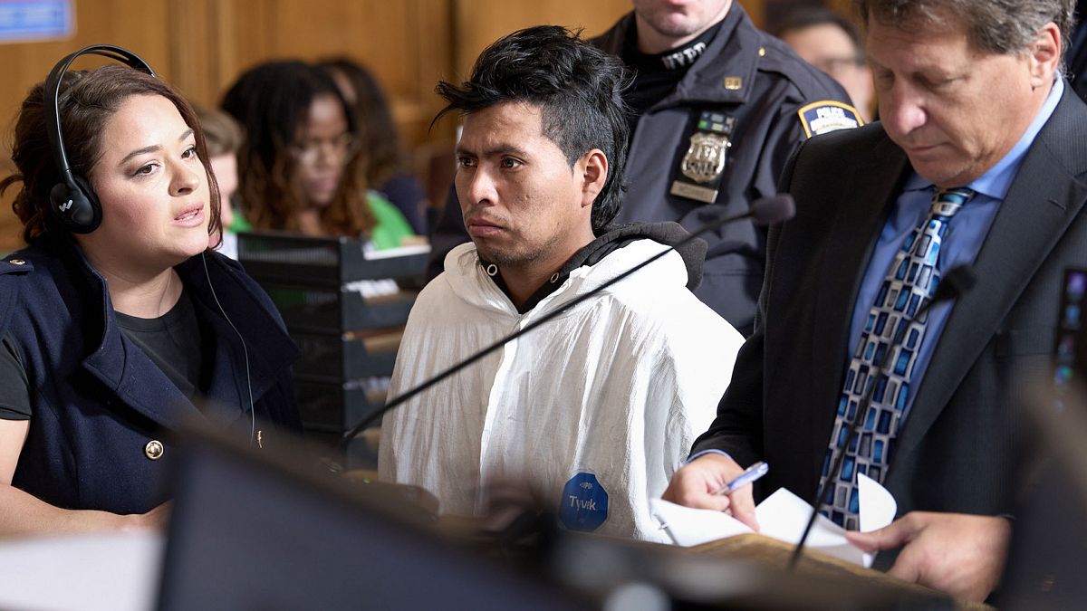 Sebastian Zapeta, accused of setting a woman on fire inside a New York City subway train, appears in court, 24 December 2024