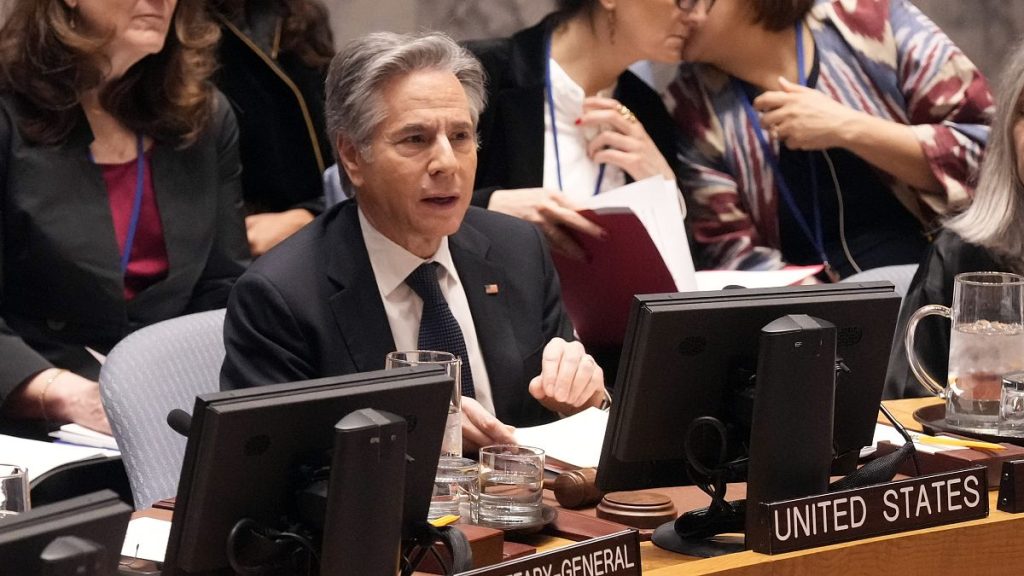 US Secretary of State Antony Blinken addresses the United Nations Security Council, 19 December, 2024