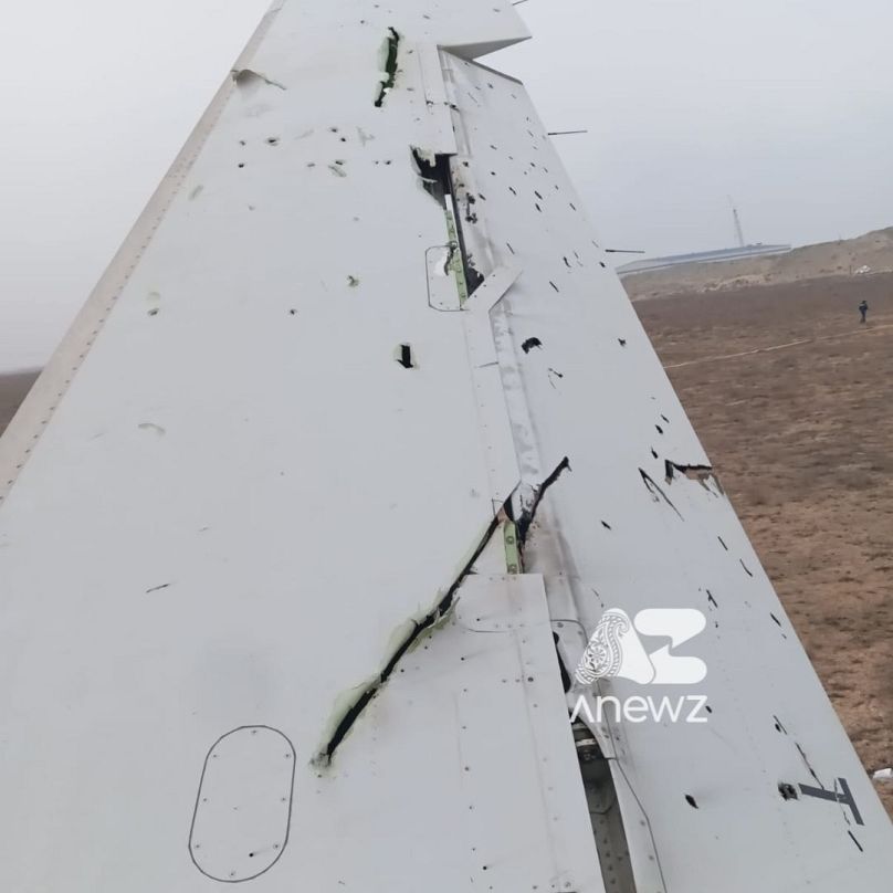 Image de l'avion d'Azerbaïdjan Airlines qui s'est écrasé près d'Aktau, au Kazakhstan, le 25 décembre 2024.