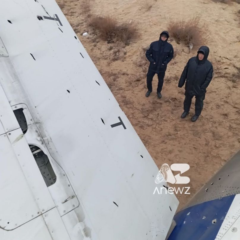 Image de l'avion d'Azerbaïdjan Airlines qui s'est écrasé près d'Aktau, au Kazakhstan, le 25 décembre 2024.