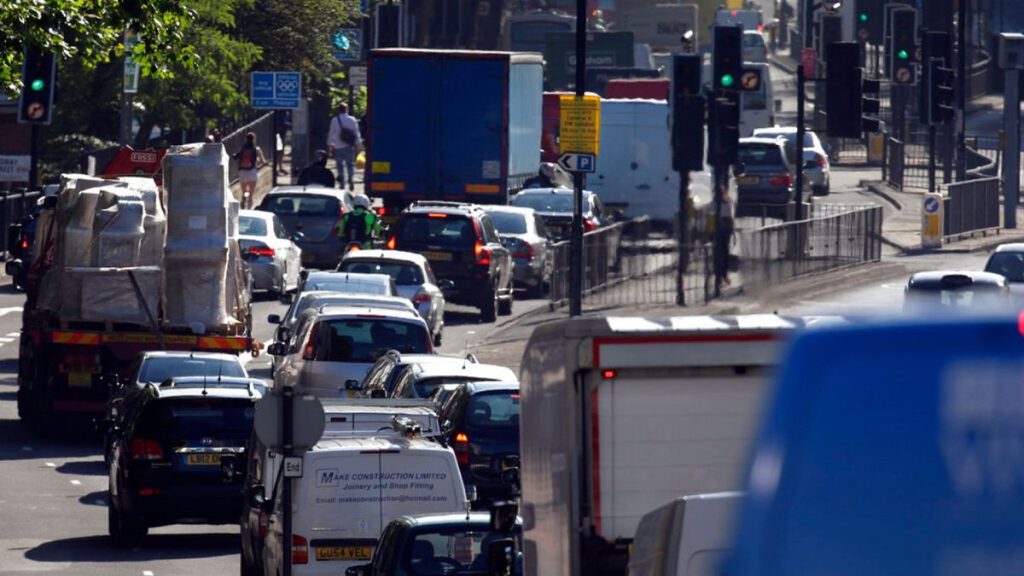 Motorists head into central London during the morning rush hour.