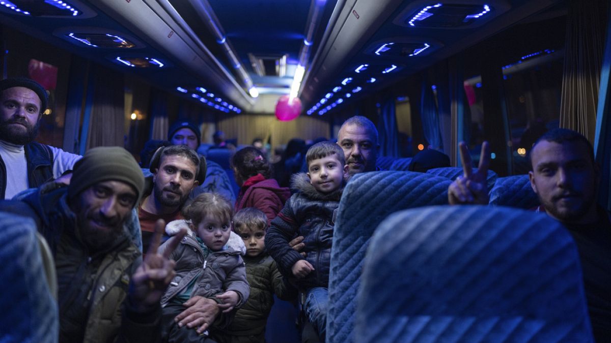 Syrians on a bus