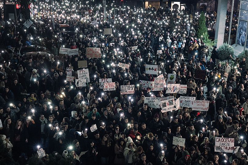 Manifestation à Belgrade.