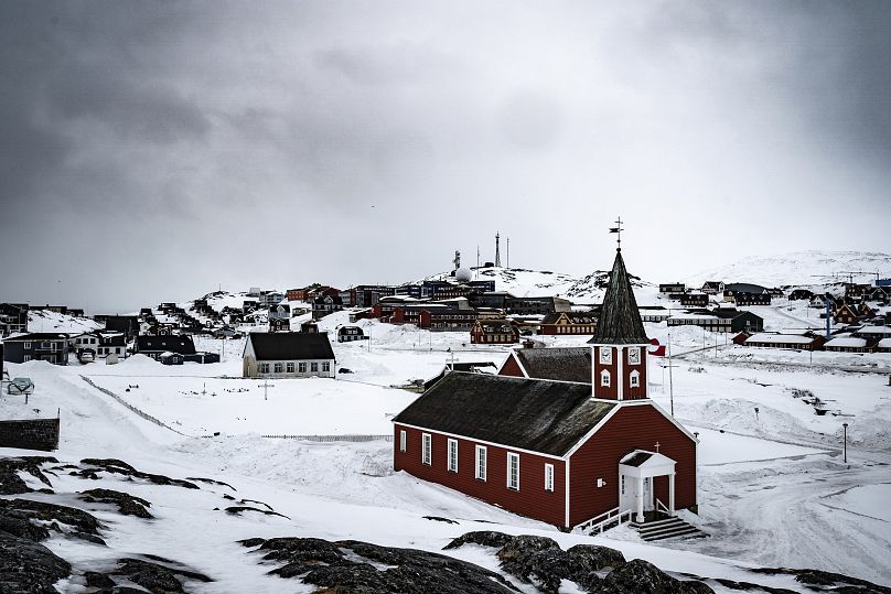 Une vue d'une partie de la capitale groenlandaise Nuuk, le 30 mars 2021