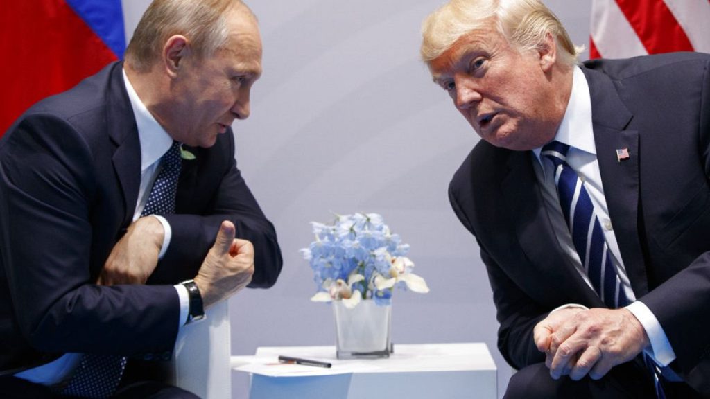 U.S. President Donald Trump meets with Russian President Vladimir Putin at the G-20 Summit on July 7, 2017, in Hamburg.