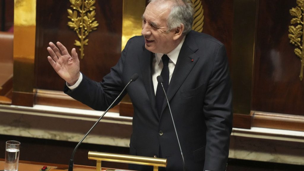 French Prime Minister Francois Bayrou delivers his general policy speech, Tuesday, Jan. 14, 2025 at the National Assembly in Paris