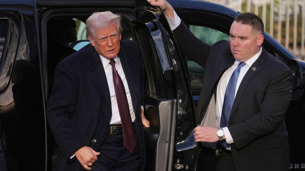 President-elect Donald Trump arrives for church service at St. John