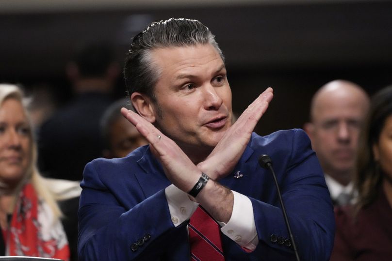 Pete Hegseth, le choix de Donald Trump pour le poste de secrétaire à la Défense, comparaît devant la commission sénatoriale des services armés pour son audition de confirmation au Capitole, le mardi 14 janvier 2025.