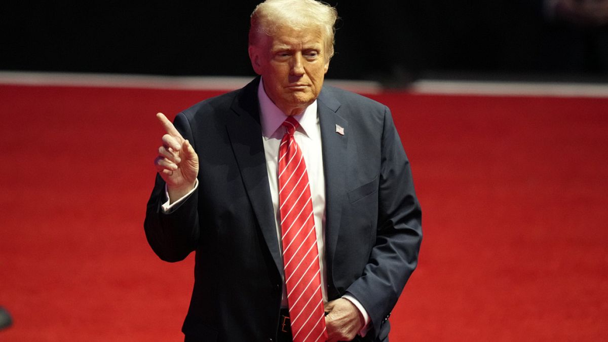 President-elect Donald Trump speaks at a rally ahead of the 60th Presidential Inauguration, Sunday, Jan. 19, 2025, in Washington.