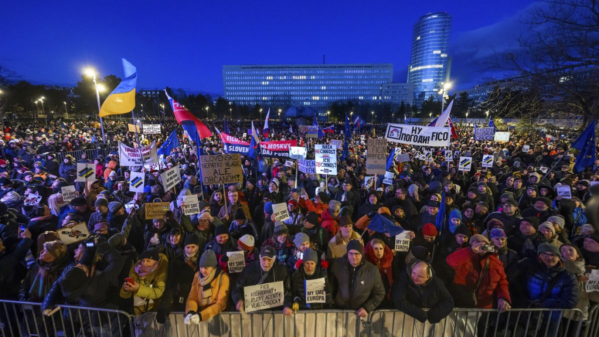 People gather to take part in a protest called