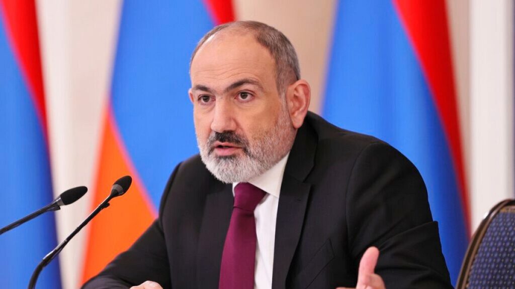 Armenian Prime Minister Nikol Pashinyan speaks during a news conference in Yerevan, Armenia, Tuesday, Jan. 10, 2023