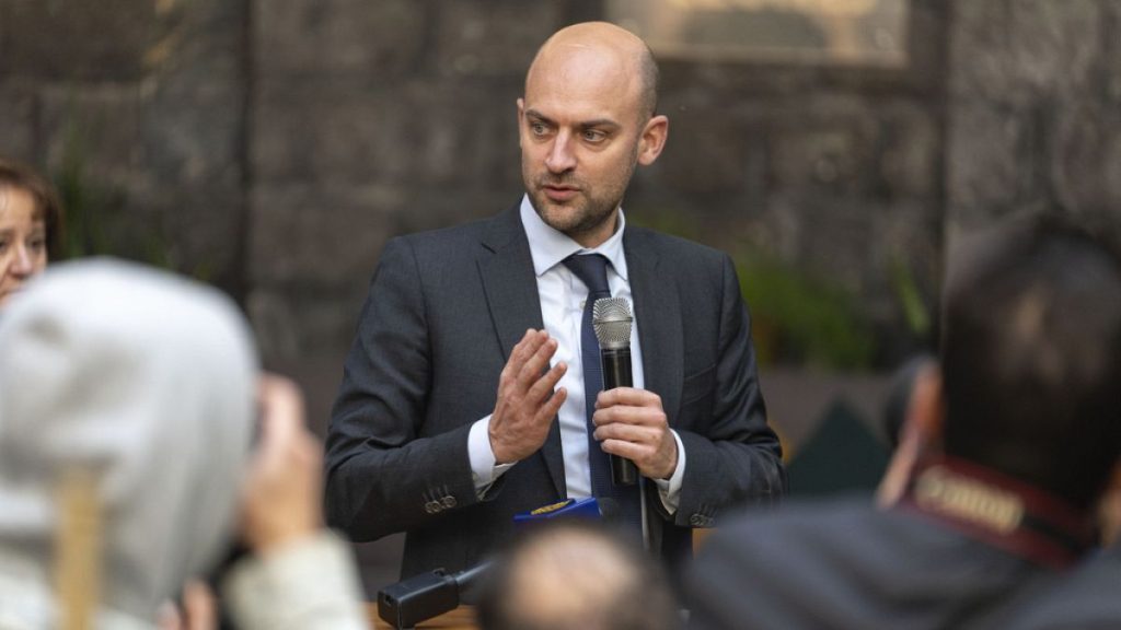 French Foreign Minister Jean-Noel Barrot meets with representatives of civil society during an official visit, in Damascus, Syria, Friday, Jan. 3, 2025.