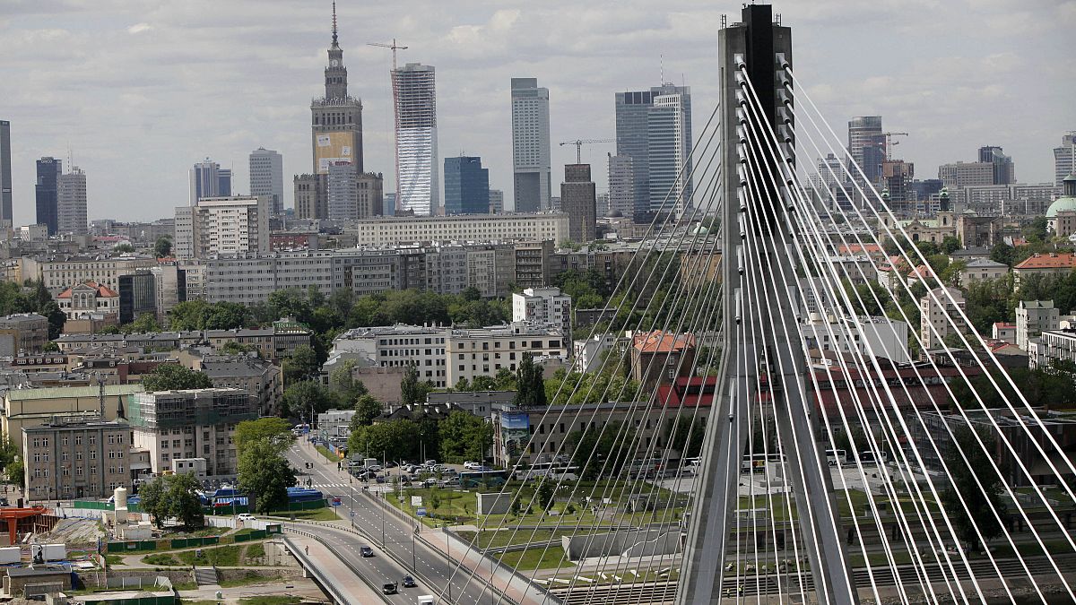 Aerial view of Warsaw, the capital of Poland