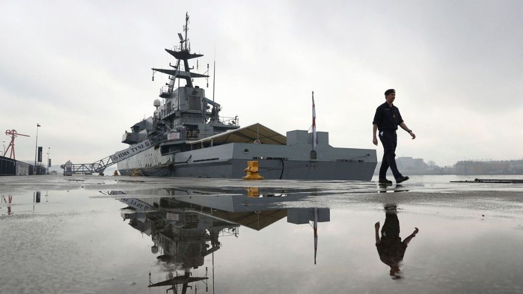 The HMS Tyne at berth in Tyneside, northeast England on 22 November 2018