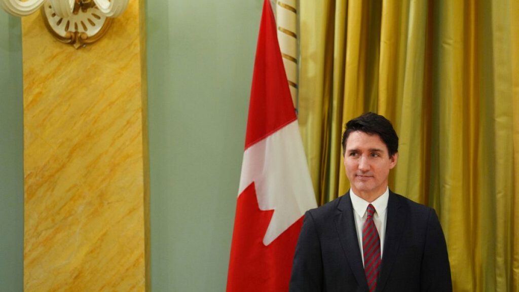 Prime Minister Justin Trudeau looks on during a cabinet swearing-in ceremony at Rideau Hall in Ottawa, on Friday, Dec.20, 2024.