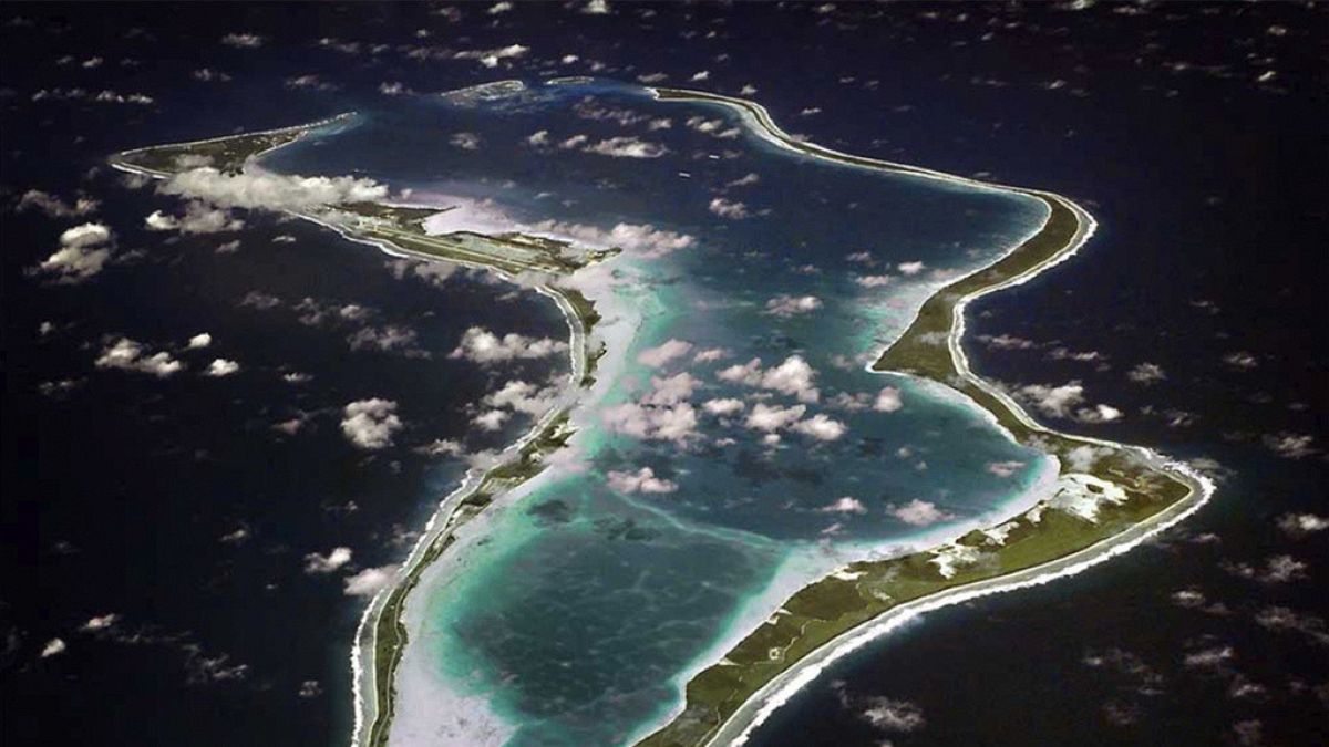 FILE - This image released by the U.S. Navy shows an aerial view of Diego Garcia