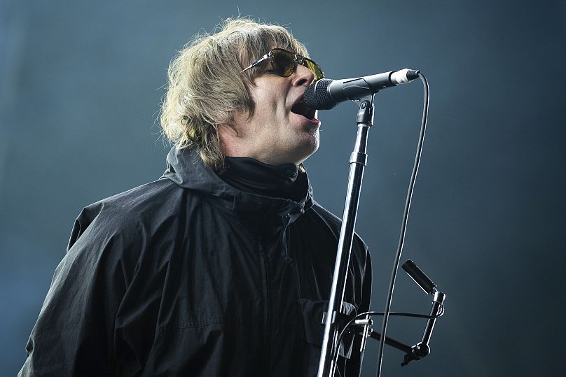 Liam Gallagher se produit au Reading Music Festival, en Angleterre, le 29 août 2021