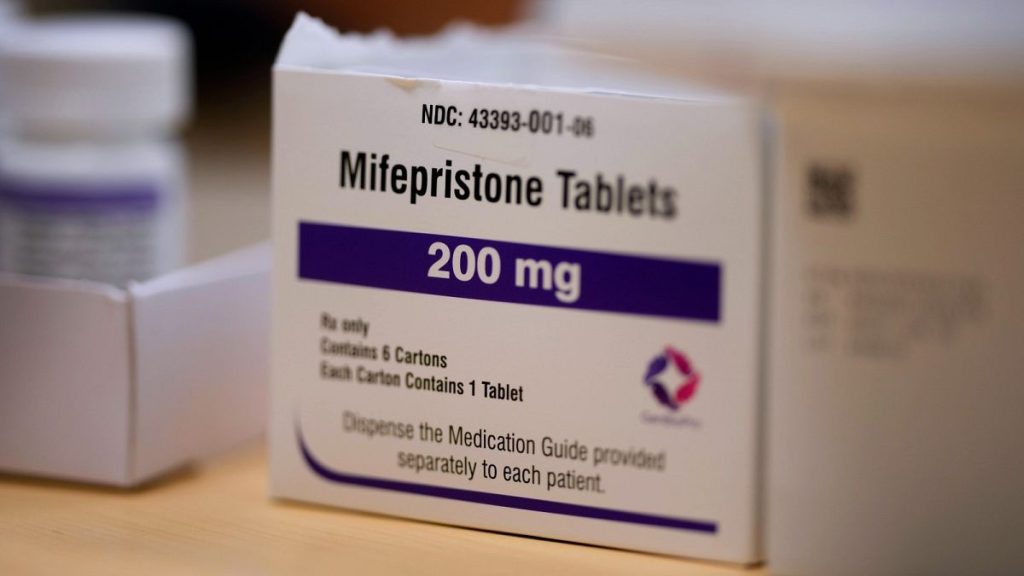 Mifepristone tablets are seen in a Planned Parenthood clinic.