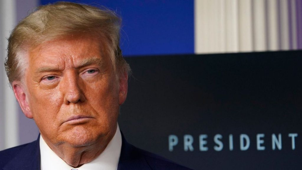 FILE - In this Friday, Nov. 20, 2020, file photo, President Donald Trump listens during an event in the briefing room of the White House in Washington.