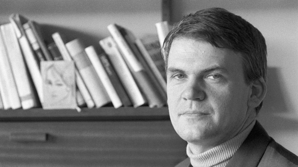 Milan Kundera looks on in this file photo taken in May 1968.