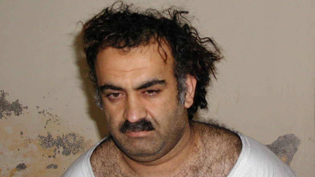 Khalid Sheikh Mohammed, the alleged 9/11 mastermind, is pictured shortly after being captured in Pakistan in March 2003.