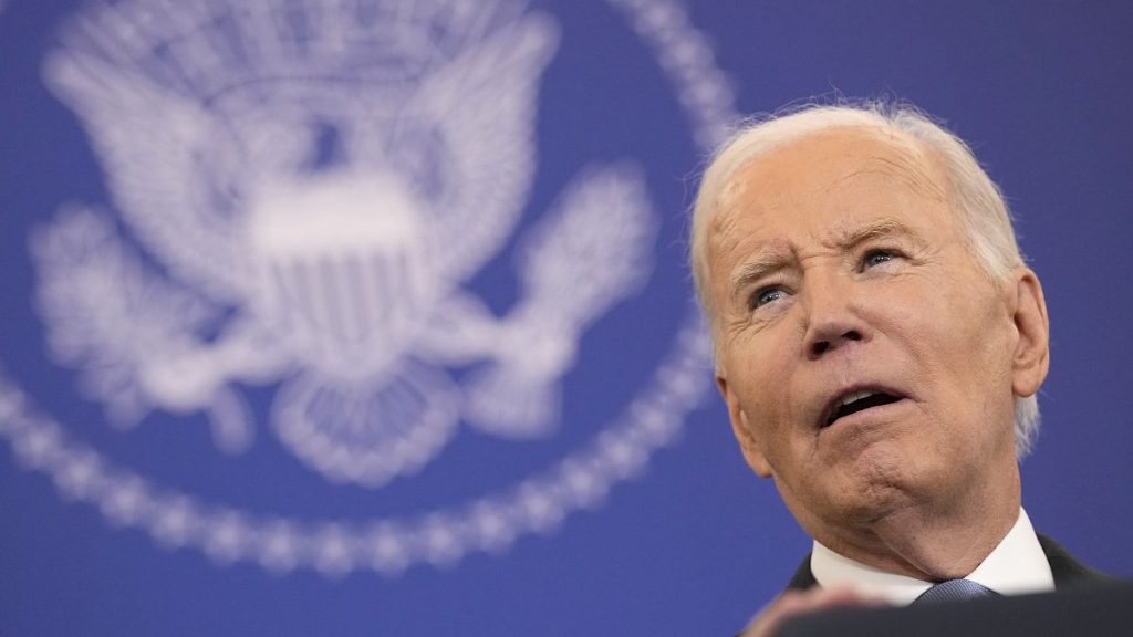 US President Joe Biden speaks at the State Department in Washington DC on 13 January, 2025.