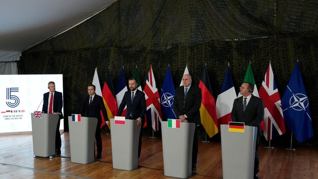 Meeting of defense ministers of five NATO countries to discuss coordinating their defense plans and support for Ukraine in Warsaw, 13 Jan 2025.