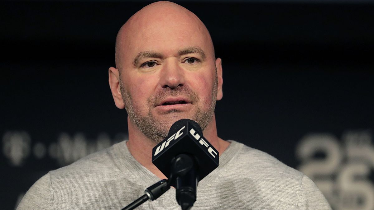 UFC president Dana White speaks at a news conference in New York. 2 November 2018.