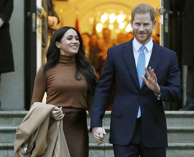 Le prince Harry et Meghan Markle quittent la Canada House, à Londres, le 7 janvier 2020.