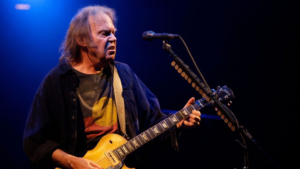 Neil Young performs at the Glastonbury festival in Somerset, Friday June 26 2009