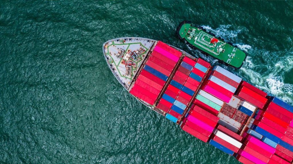 A cargo ship transporting goods