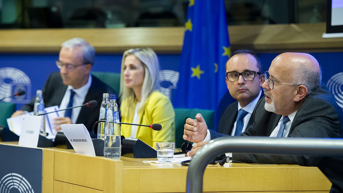 Current EDPS Wojciech Wiewiórowski during a hearing in the EU Parliament.