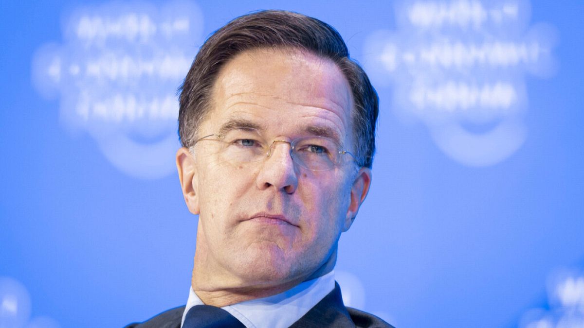 NATO Secretary General Mark Rutte attends the Annual Meeting of World Economic Forum in Davos, Switzerland, Thursday, Jan. 23, 2025.