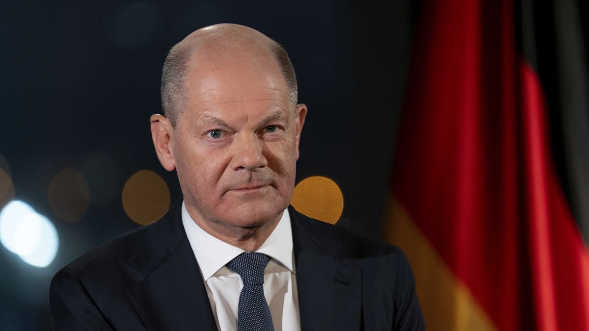 German Chancellor Olaf Scholz during a photo session after his New Year