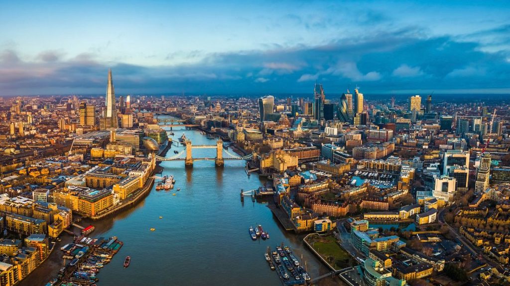 Aerial view of London, United Kingdom