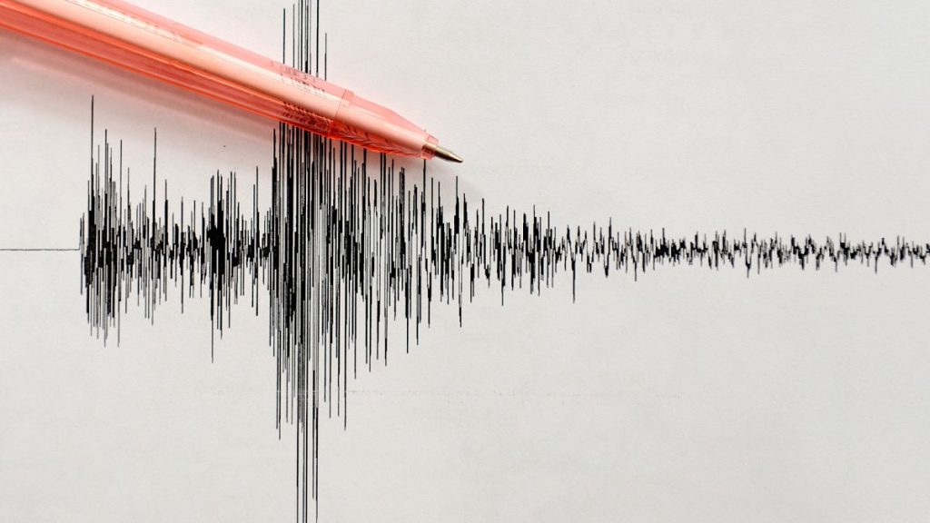 The seismometric graphic of a earthquake