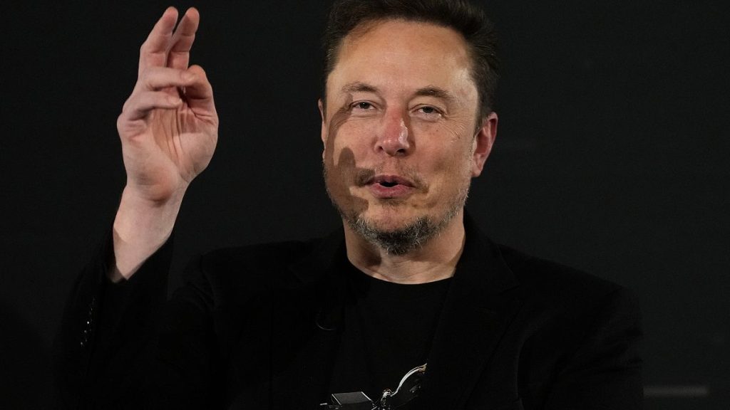 Elon Musk gestures during an event in London in November 2023.