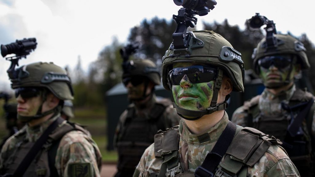 Lithuanian Army soldiers take part in a Lithuanian-Polish Brave Griffin 24/II military exercise.